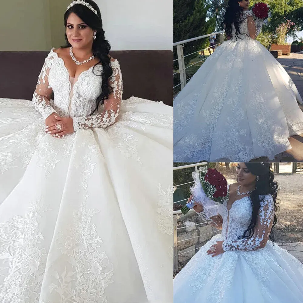 Vestidos De Bodas De Manga Larga, Vestidos De Novia De Talla