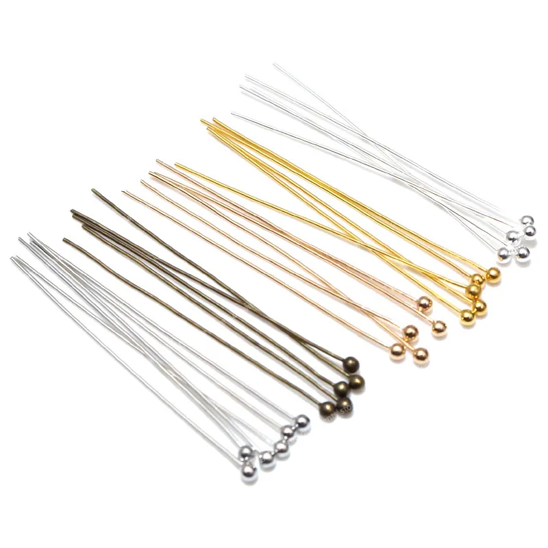 200 Pcs Flat Head Pins Jewelry Making Needles Earrings Beading Findings Bracelets Necklaces Beads Clasp Connector Accessories Materials (Bronze