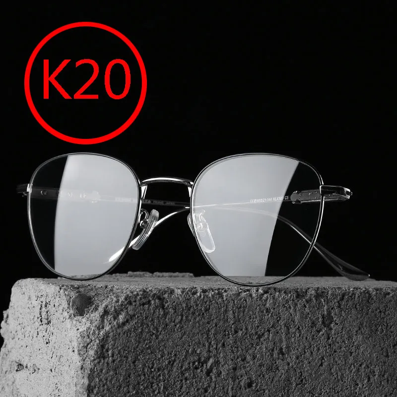 K20 Anti Blue Light Glasses Cross Flower Punk Style Hip Hop Silver Snake Mönster Polariserade solglasögon Sport Retro Stora ramglasögon