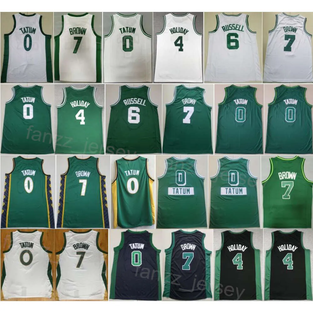 City Basketball Earned Jrue Holiday Jerseys 4 Man Jayson Tatum 0 Jaylen Brown 7 Traspirante Tutto cucito Classic Statement Team Nero Verde Bianco Alta qualità in vendita