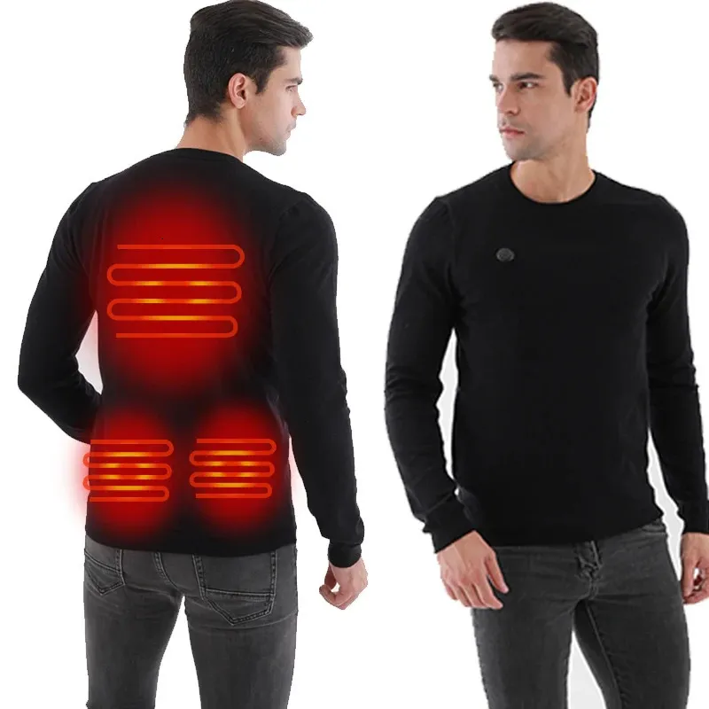 Erkek Sweaters Kış USB Isıtma Süvari Erkekler Isıtmalı Sıcak Giysiler Erkek Örgü Uzun Sesli Sweaters Açık Elektrikli Isı Ceketi P5102 231117