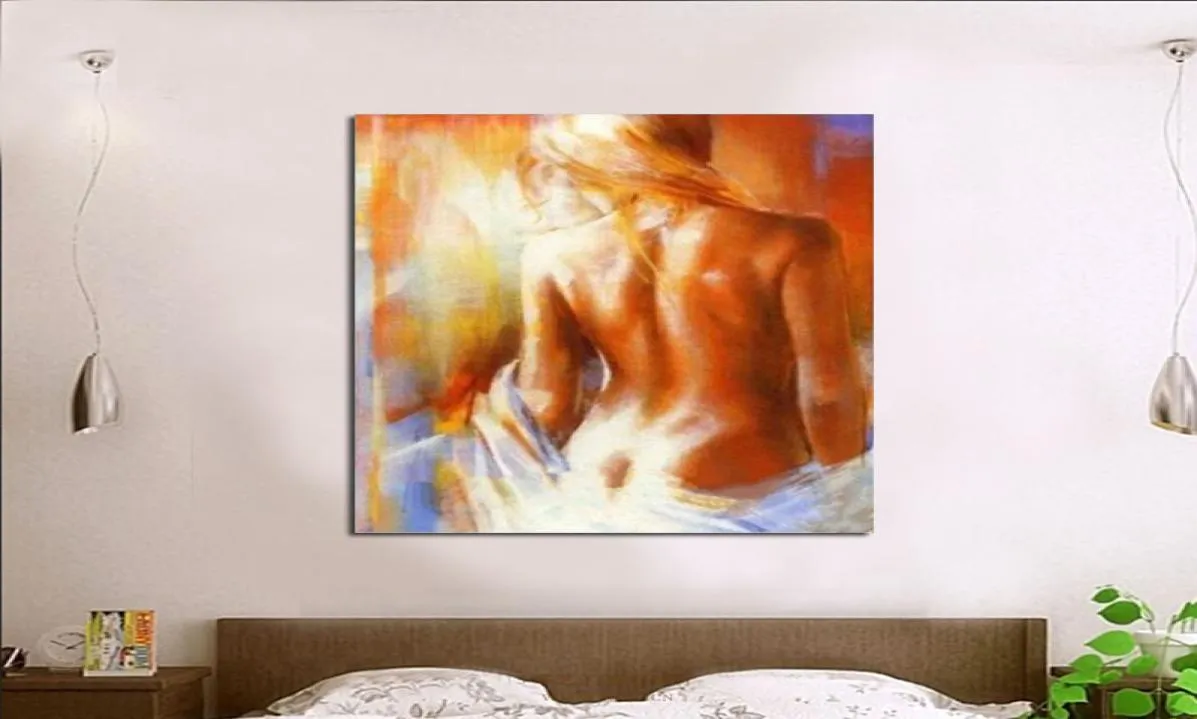 Handmålad sexig naken oljemålning modern abstrakt duk väggkonst heminredning handgjorda nakna kvinnor målningar bild9636133