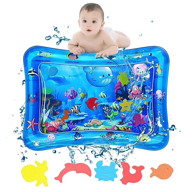 Play Mats Baby Water Mat Inflatable Water Play Mat Crawling Pad Game Infant Summer Fun Play Cushion Developing Toy Babies Toys 0 12 Months 230417