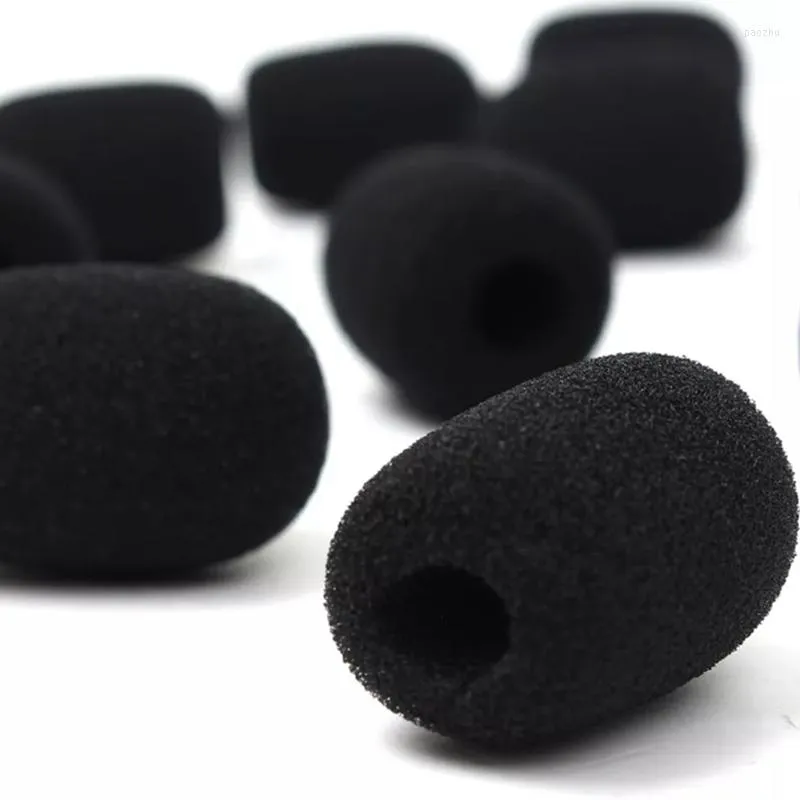 Mikrofoner 100st Microphone Headset Grill Windshield Sponge Foam Black Mic Cover 30mmx8mm