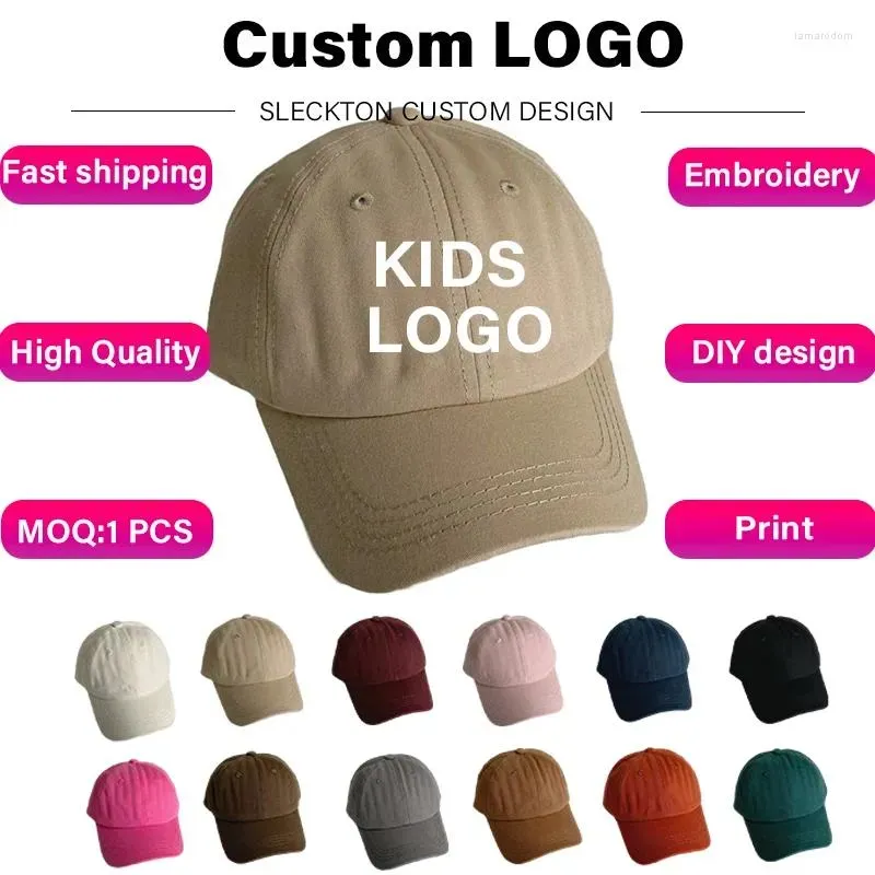 Ball Caps Seckton Kid Custom Logo Child Baseball Cap Nazwa haftowe zdjęcie DIY Projekt marki bawełny letnie dzieci unisex hurt hurtowy