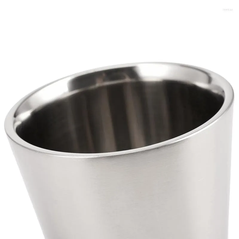 Tassen 3 x 340 ml Edelstahl verkupferte Kaffeetasse Doppelschichten 304 hohe Temperaturbeständigkeit Milchteebecher Silber