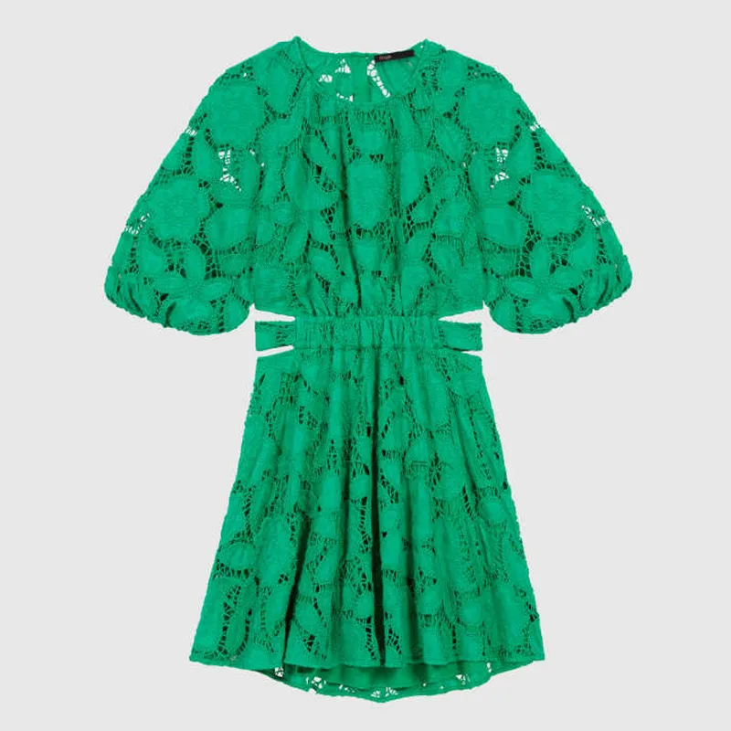 Robes Courtes Robe Maje Verte Plissee Maje Robe Courte Plissée