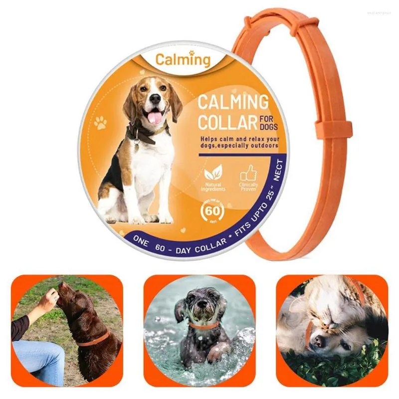 Colarinho de cachorro colarinho calmante de animais de estimação, mantendo calma ao ar livre anti-ansiedade de gato anel de pescoço de animais de estimação laranja para 70cm