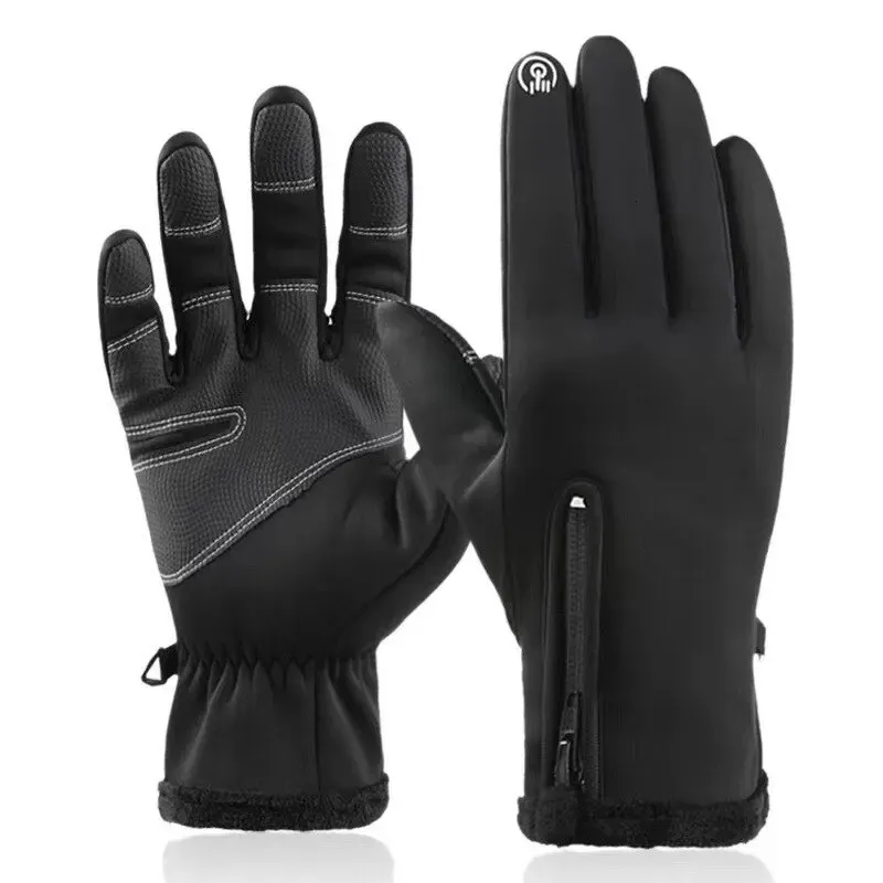 Лыжные перчатки 1 пара водонепроницаемых велосипедных перчаток для бега с улучшенной функцией сенсорного экрана на кончиках пальцев, подходящих как для мужчин, так и для женщин 231117