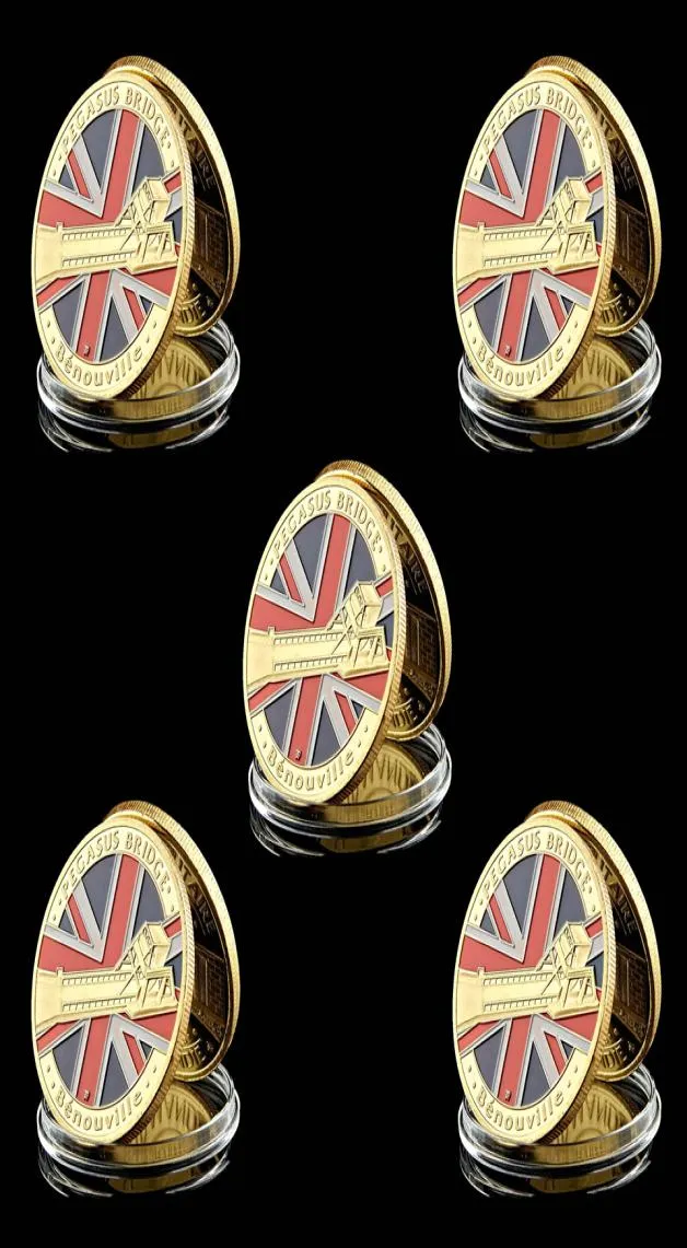 5st Military Craft Great Warday UK Airborne Normandy Landing Pegasus 1oz Gold Plated Challenge Coin6034853