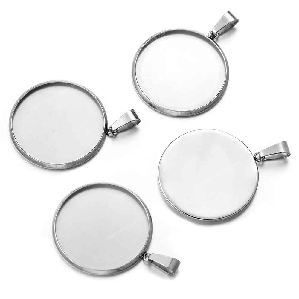 10 pcs/lot Fit 10 12 16 20 30 mm en résine d'acier inoxydable cabochon vierge réglage du plateau de lunette pendentifs breloques pour la fabrication de bijoux fabrication de bijouxrésultats de bijoux