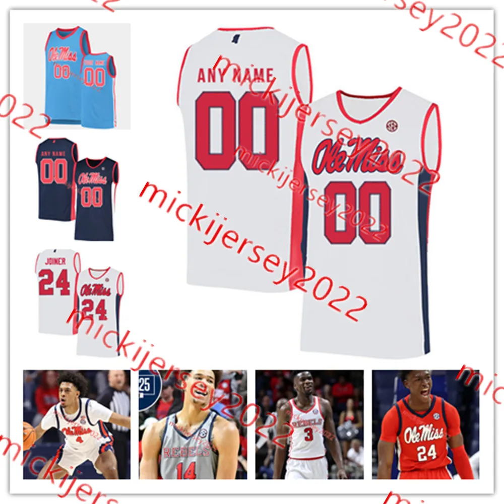 Ole Miss Rebels Basketball Jersey Custom Stitched, Vintage Style