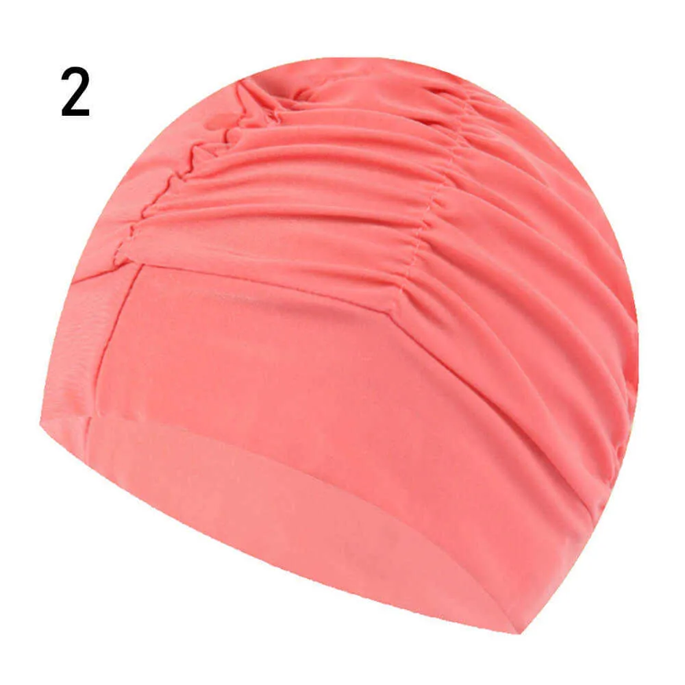 Simning Caps JSJM NEW CAP Women High Elastic Free Size Solid Color Printed Long Hair Sports Pool Unisex P230418NICE