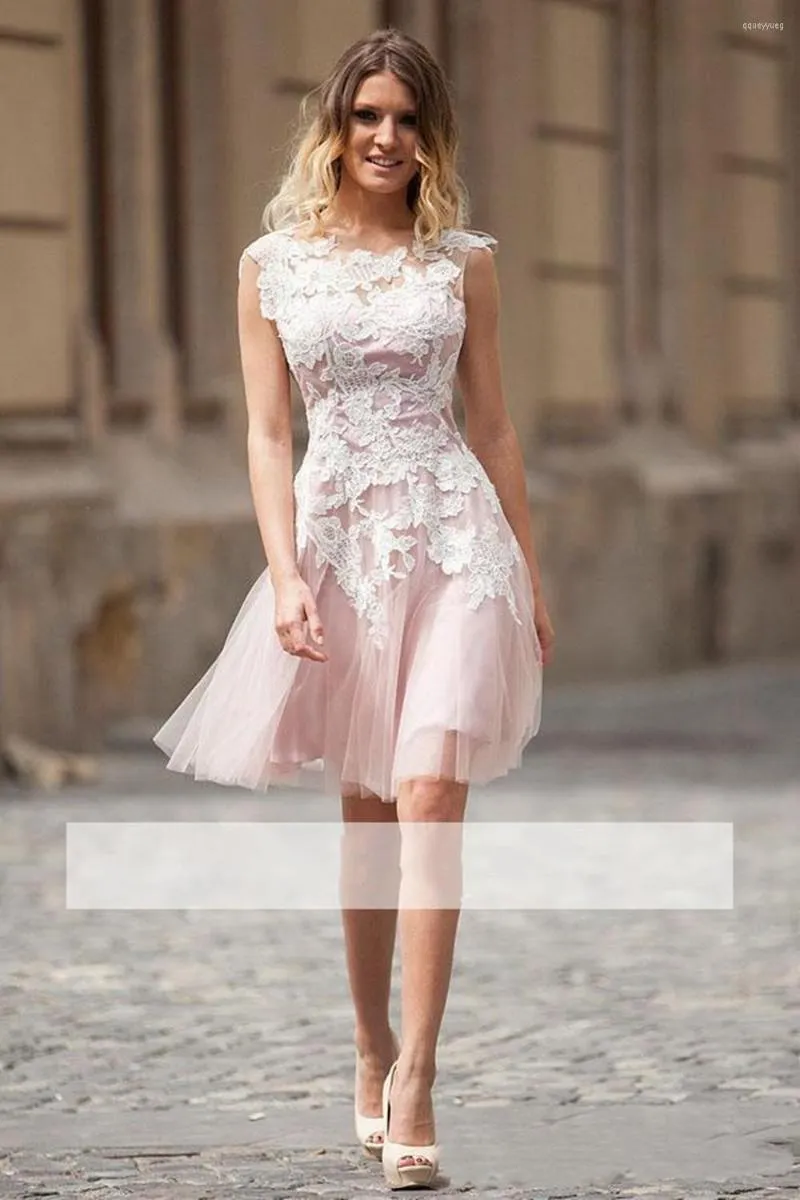 Party Dresses Elegant Tulle Short Homecoming Lace Appliques Sweet 16 Backless Up Corset Back Cocktail Graduation Pl