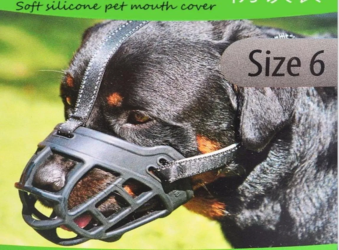 2017 Soft Silicone Strong Reflective Dog Muzzles Basket Design 6 Storlekar Antibiterande justeringsband Mask Högkvalitativ DOG5358711