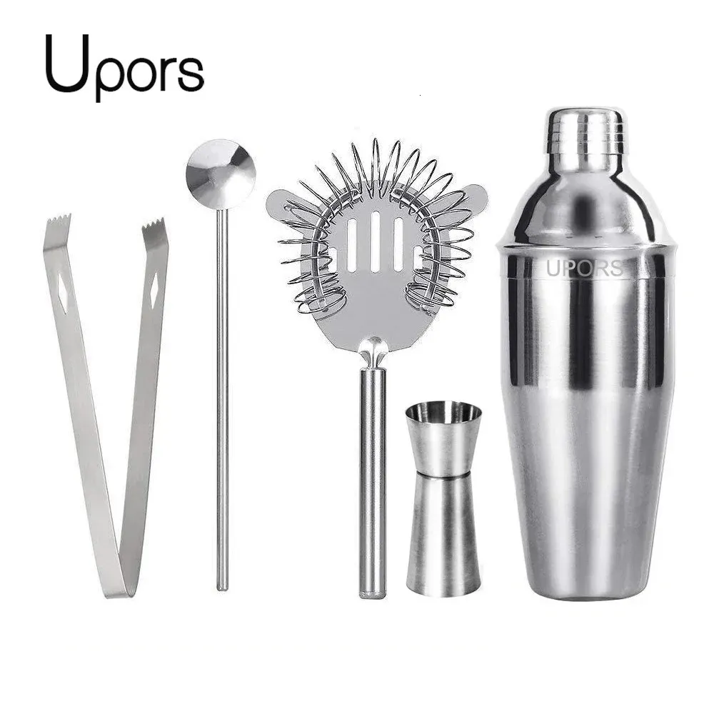 Outils de bar UPORS 550ML/750ML Cocktail Shaker mélangeur en acier inoxydable vin Martini Boston Shaker pour barman boisson fête barre outils 231117