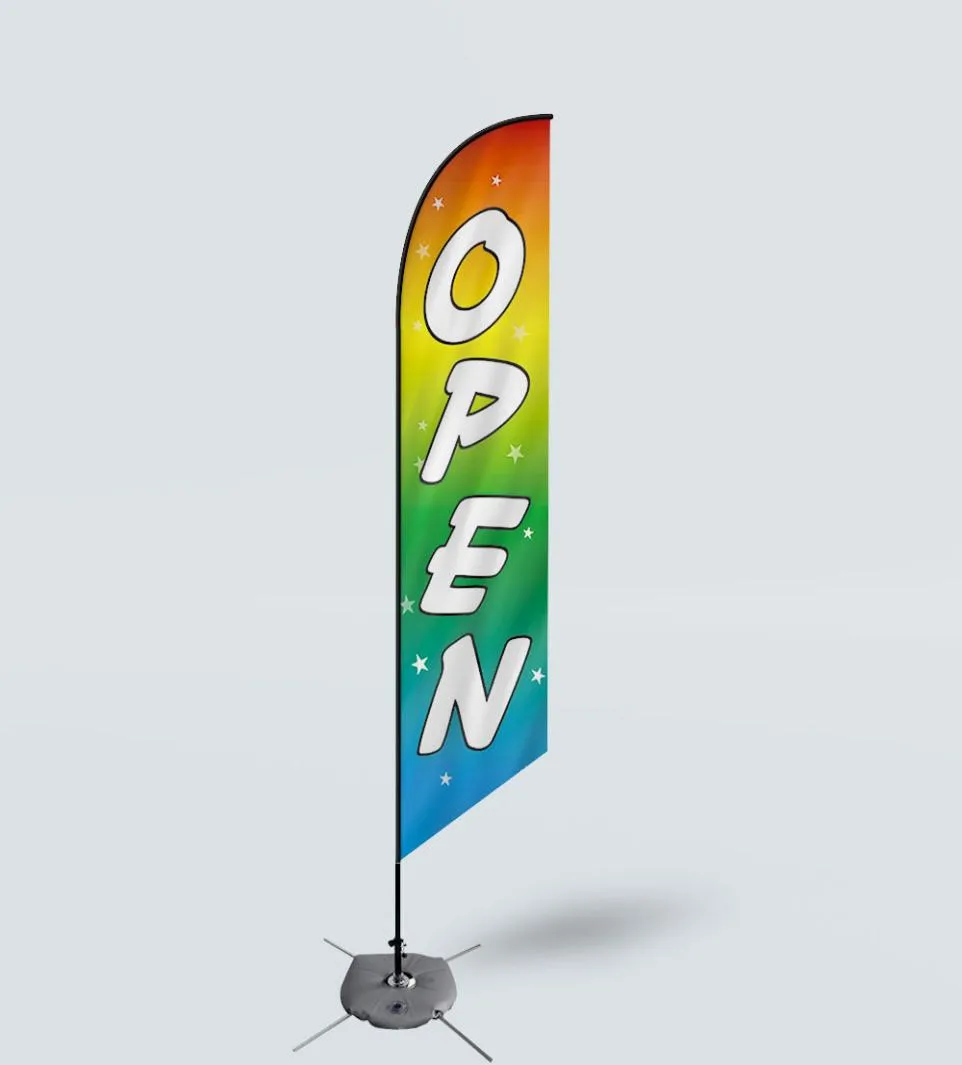 Custom Promotion Open Beach Feather Flag 110g Knitted Polyester Swooper Banner Digital Printing7041229