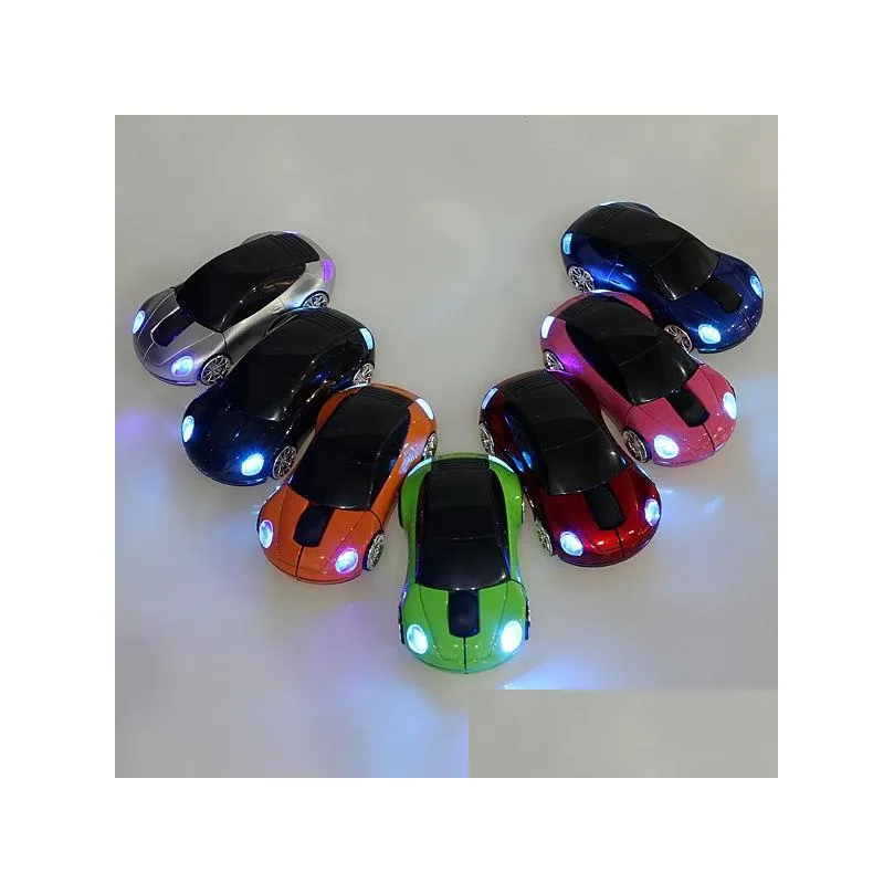 Souris sans fil 2,4 GHz souris de voiture 3D optique sport forme récepteur USB pour PC portable livraison directe ordinateurs réseau claviers entrées Dhgml