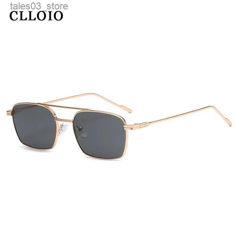 サングラスClloio New Vintage Square Women Sunglasses Luxury Brand Design Memale Sun Glasses Gradient Mirror Mirler Frame Men Eyewear UV400 Q231120