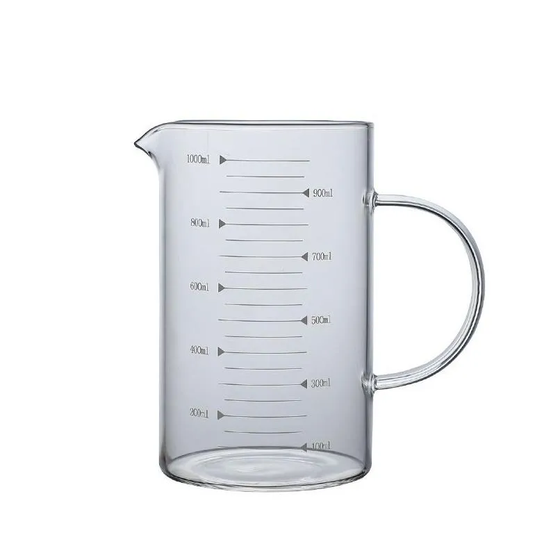 Herramientas de medición Herramientas de medición Vidrio de borosilicato de grado alimenticio Tazas medidoras Olla Hervidor Accesorios de cocina con tapa Leche Taza transparente C Dhuoo