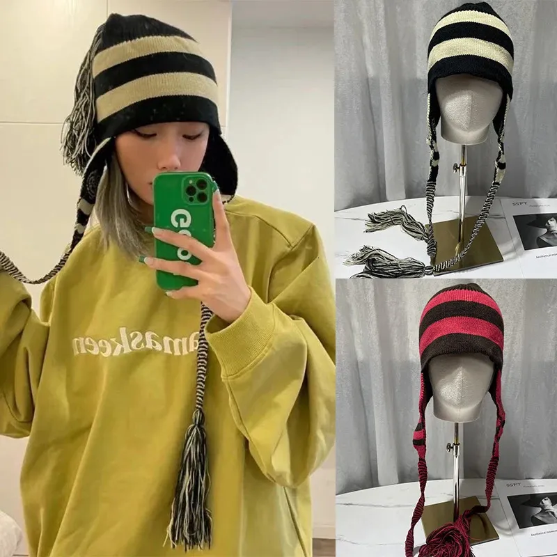 Ball Caps Anime Nana Apparel Beanies Cosplay Okazaki Shinichi Hats for Women Winter Knitted Bomber Hat Ear Protection Warm Wool Gorro Girl 231118