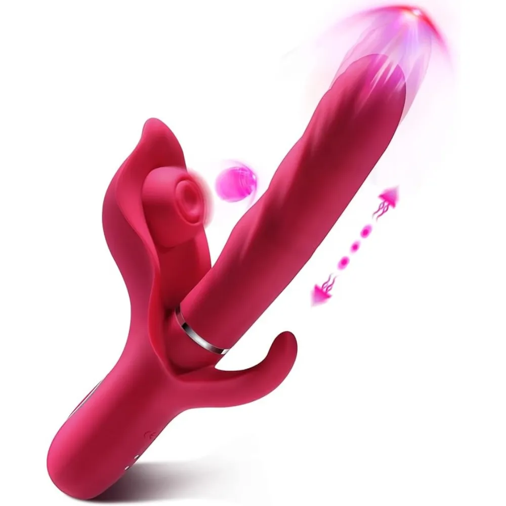 Sexspielzeug G-Punkt-Vibrator – 3-in-1-Dildo, Klitorisstimulator, Prostata-Massagegerät, Analspielzeug mit 10 Stoß-, 10 Schlag- und 10 Vibrationsmodi