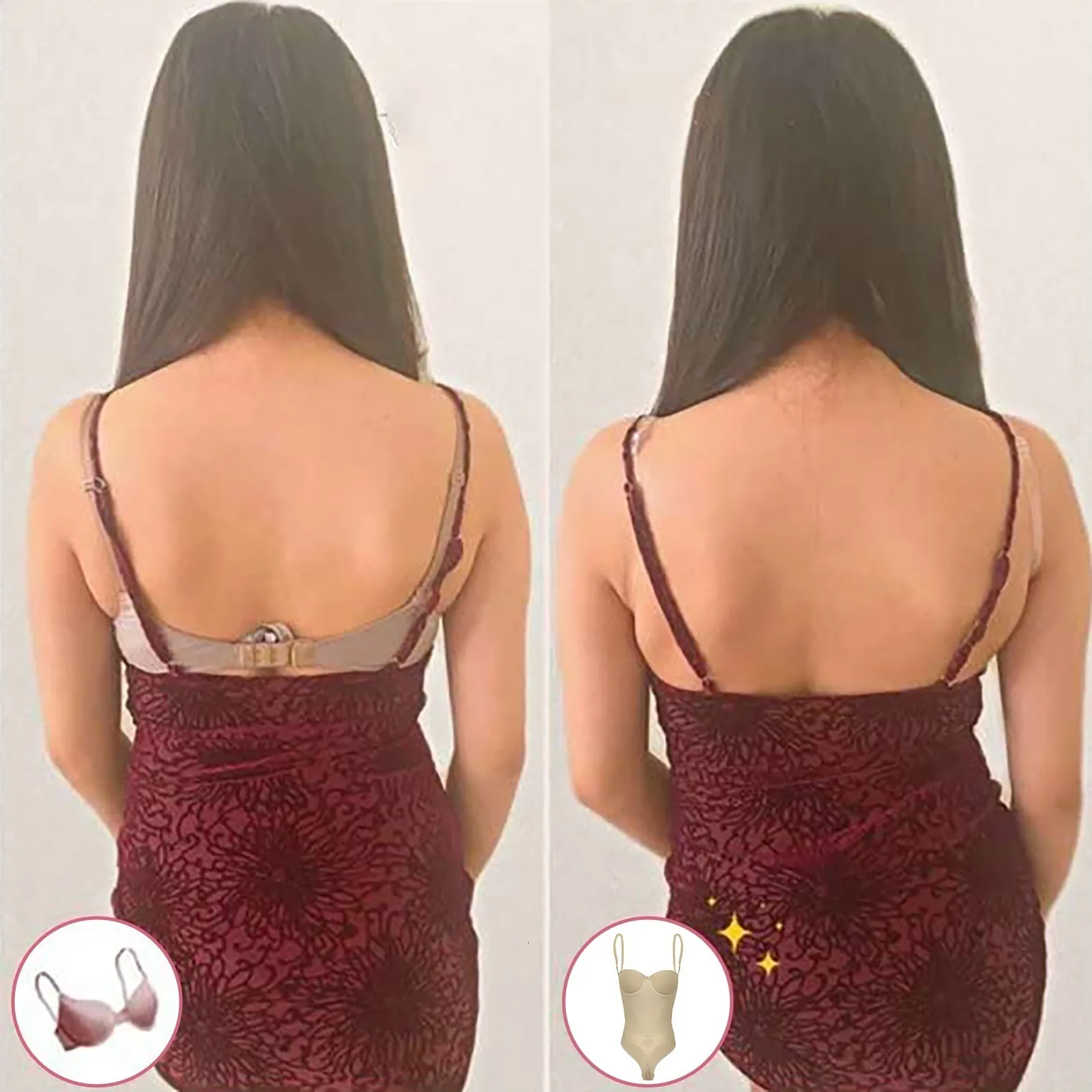 Seamless Backless Low Waist Body Shaper Bodysuit With Invisible