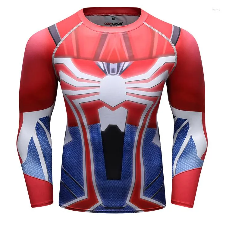 T-shirts masculins Cody Lundin Men SUBLIMATION numérique imprimé Rash Guard Breathable Sport Long Manchet