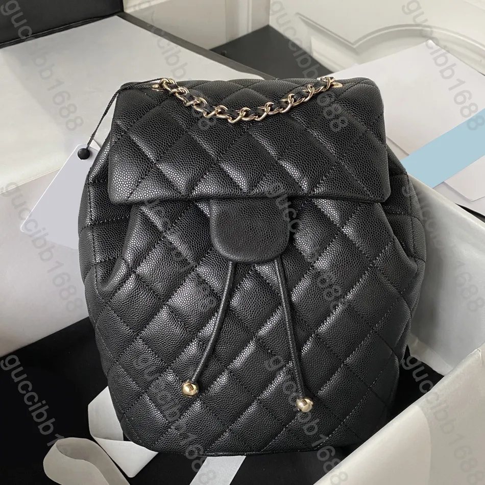 10A Mirror Quality Designers Small Backpack 25cm Diamond Lattice Calfskin Handbag Womens Real Leather Quilted Flap Purse Chain Strap Shoulder Black Bag With Box