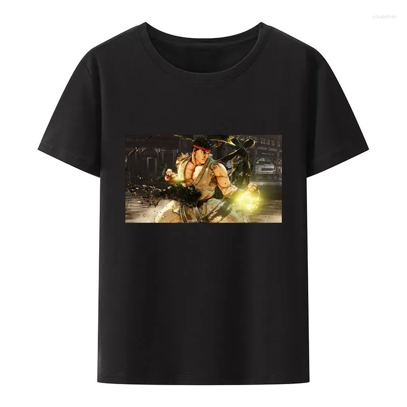 Men's T Shirts Street Fighters 5 Characters Ryu Cotton T-shirts Game Battle Style Roupas Masculinas Loose Short Sleeve Mens Clothes