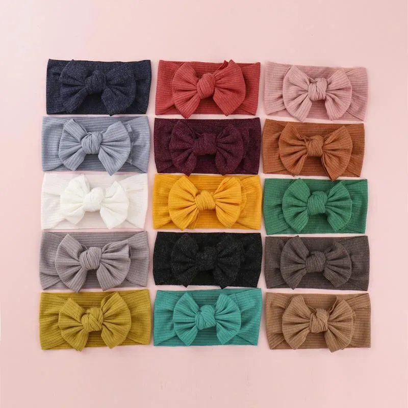 Baby Turban Bebe Headbands Baby Girls Hairbands Bow Knot Headband Soft Fashion Headwraps Nylon Hair Accessories ZZ