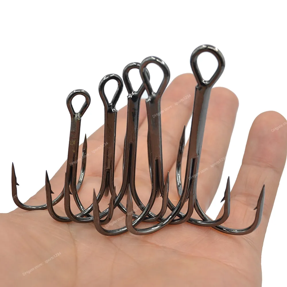 Super Sharp Barbed Carbon Steel Treble Hooks 4X Strong 1 10/0 Anchor Tackle  With Round Bend Angle For Big Catfish Fish Catfish Fishing From Sports1234,  $14.87