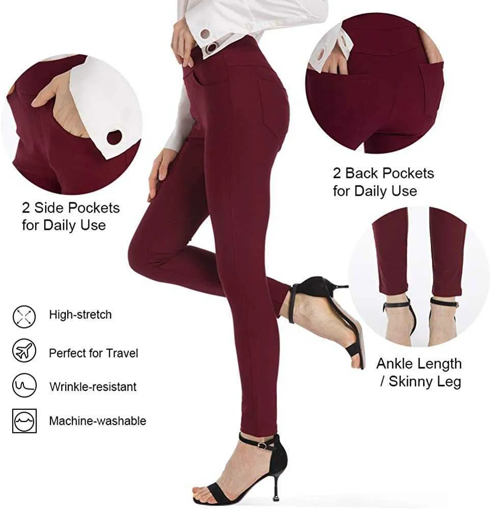 Ginasy Dress Pants for Women High Waist Business Casual Stretch Pull On  Work Office Dressy Leggings Skinny Trousers Black : : Clothing,  Shoes & Accessories