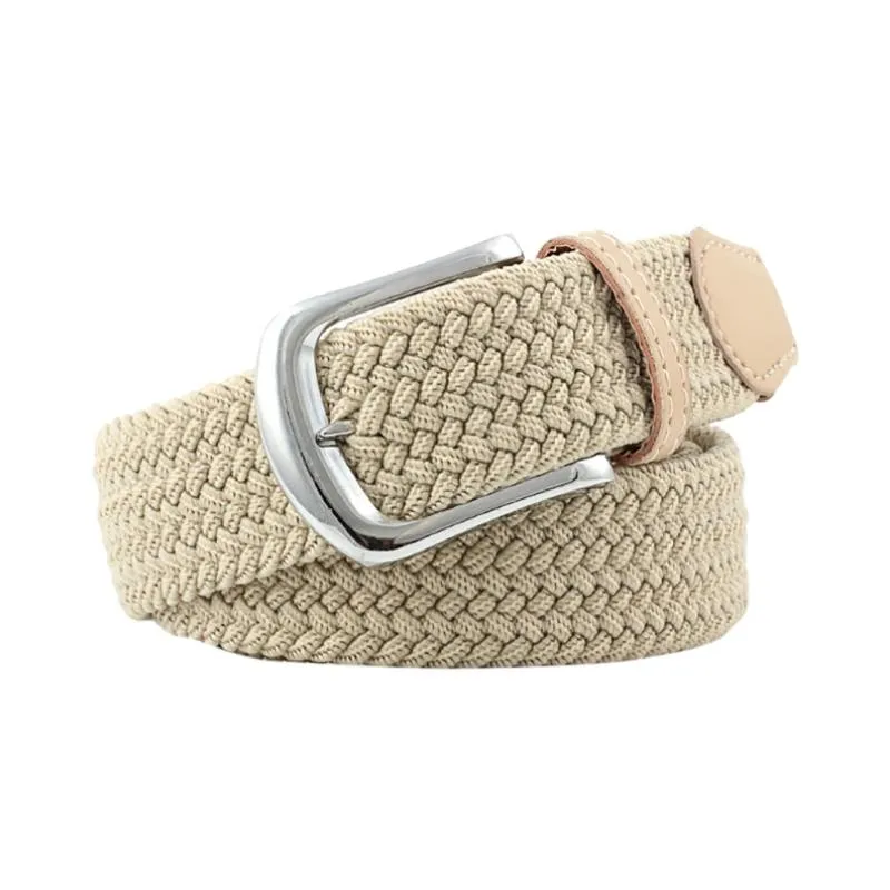 Bälten utan hål män kvinnor automatisk mode nylon pin buckle belt fans duk tull kitbälten