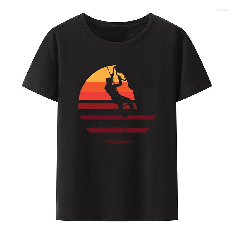 T-shirts pour hommes Escalade Alpinisme Coton Y2k T-shirts Imprimer Creative Hommes Vêtements À Manches Courtes Tee Top Summer Street Fashion Style