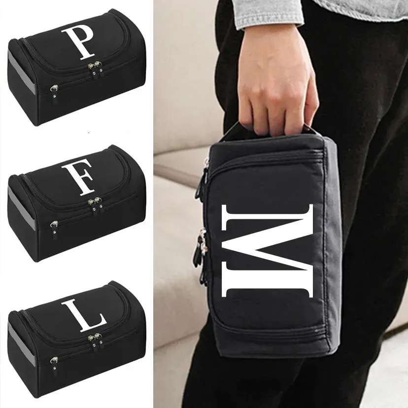 Cosmetic Bag Bag Men Business Portable Storage Travel Toiletry Makeup Case Letter Printing Hanging Waterproof Wash Pouch 231113