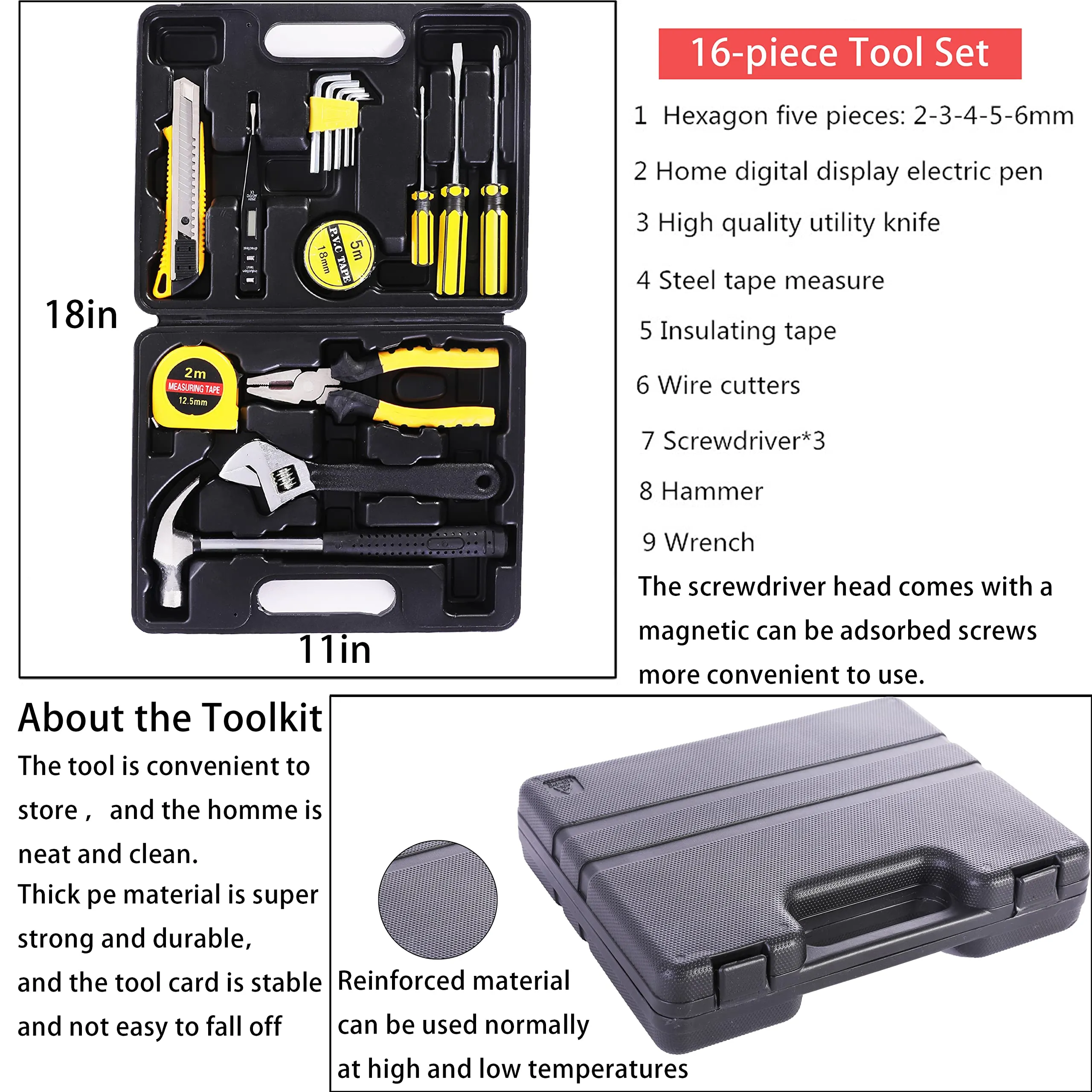 Car Roadside Emergency Kit With 13FT Jumper Cables - View #10