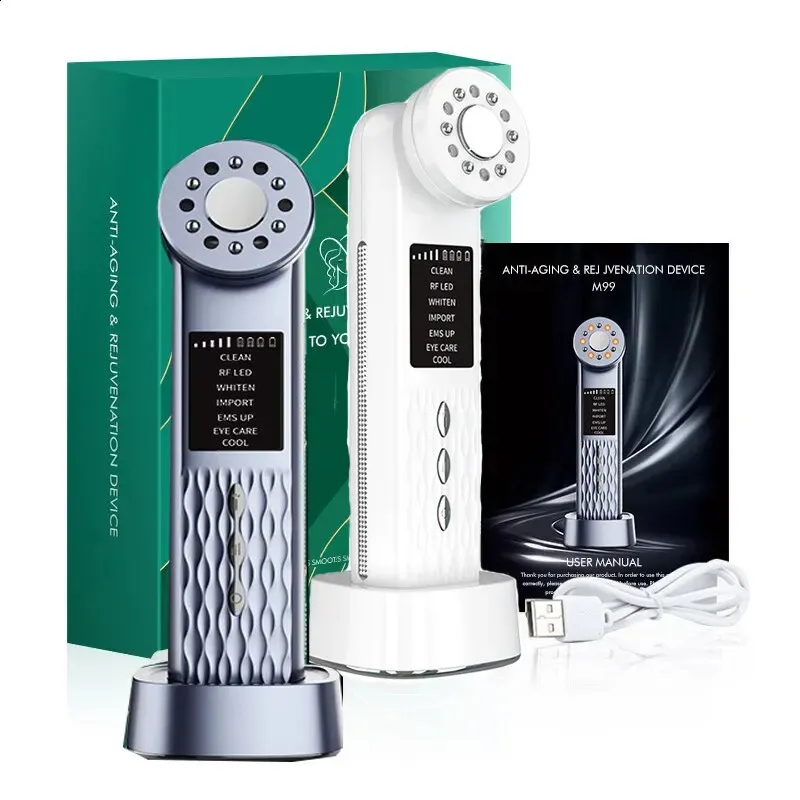 Face Care Devices RF 7 In1 Untrasonic EMS Micro Multi functional Beauty Device Fade Wrinkles Remodel Skin Age Vibration Cool Combination 231118