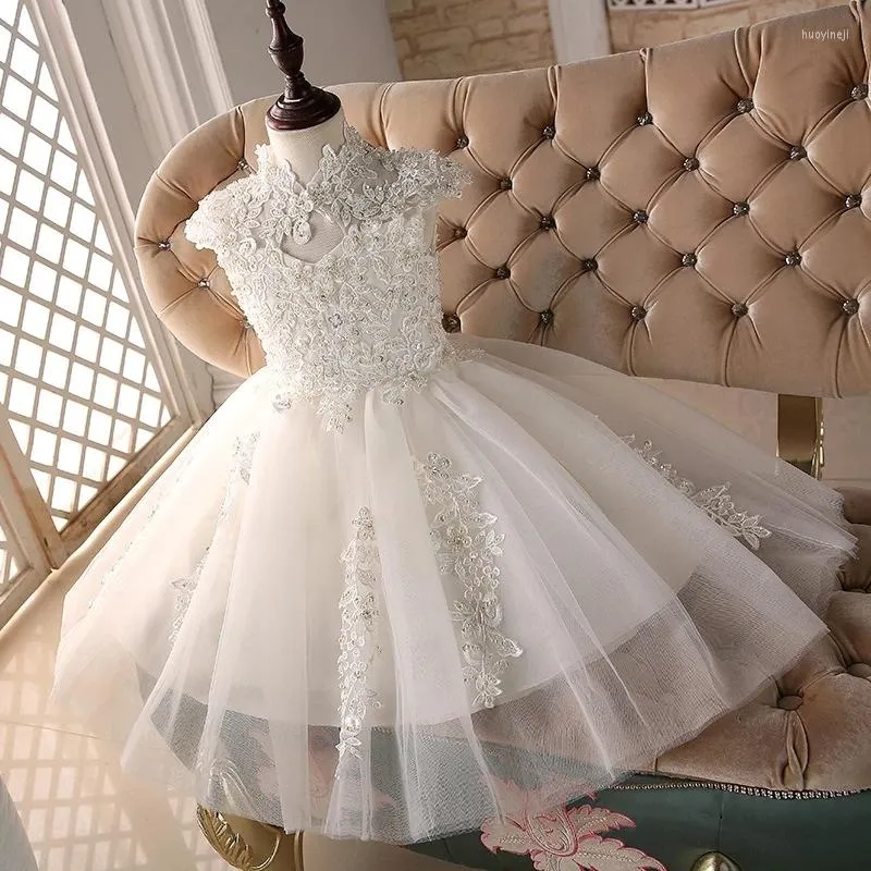 女の子のドレスフラワーガールズページェントプロムパーティーボールガウンプリンセス結婚ビードドレスベビー大人の誕生日