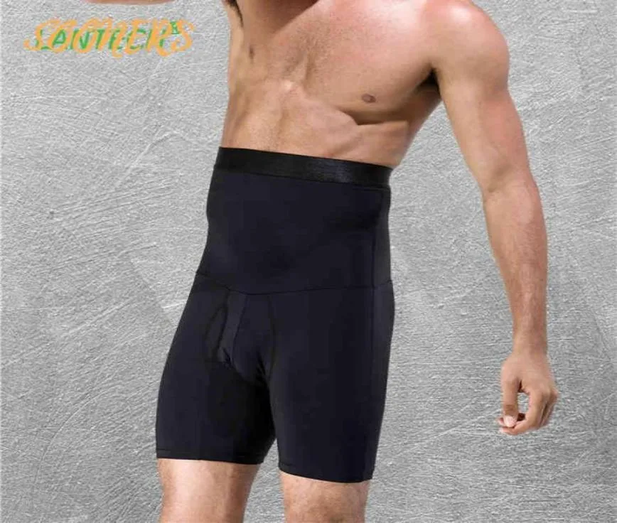 LANTECH hommes Shorts ventre Shapers musculation Compression collants sous-vêtements d'entraînement boxeurs course exercice Fitness Gym Shorts722135023