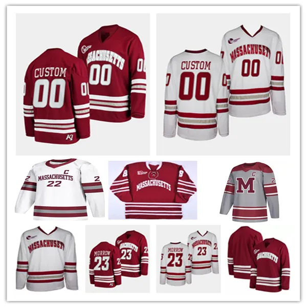 Массачусетс Минитмены UMass Hockey Jersey Кейл Макар Скотт Морроу Джек Муса Лукас Меркури Райан Лаутех Уфко Кенни Коннорс Аарон Болингер Кэмерон