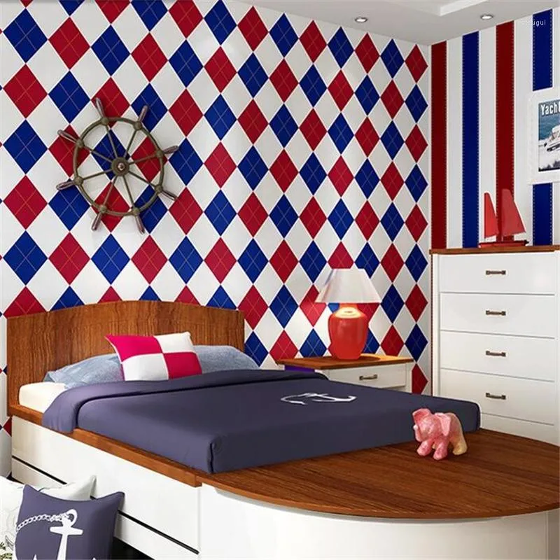 Fonds d'écran WELLYU Papel De Parede papier peint britannique Style rétro chambre d'enfant chambre magasin de vêtements européen et américain