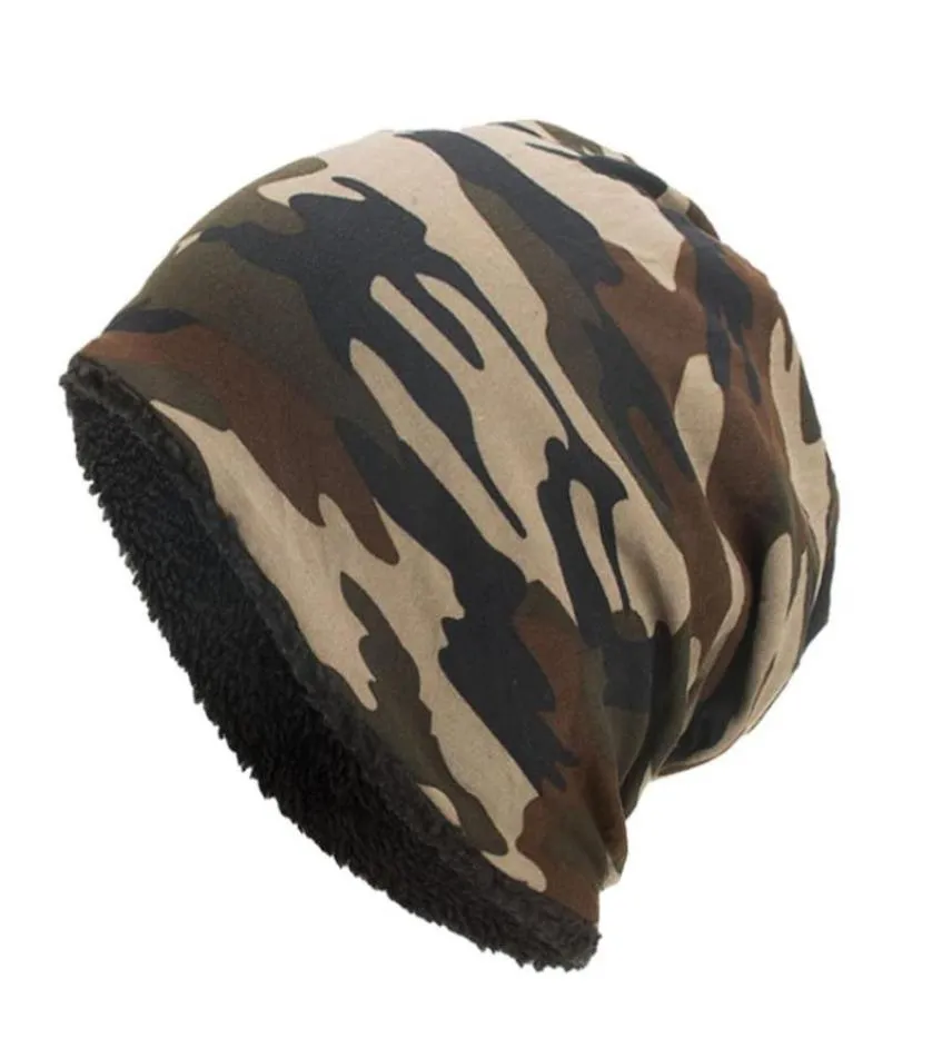 Cappellini da ciclismo Maschere da uomo di alta qualità da donna da donna Camo Camouflage Beanie Hat Woolly Knit Skater Ski Winter Warm8063656