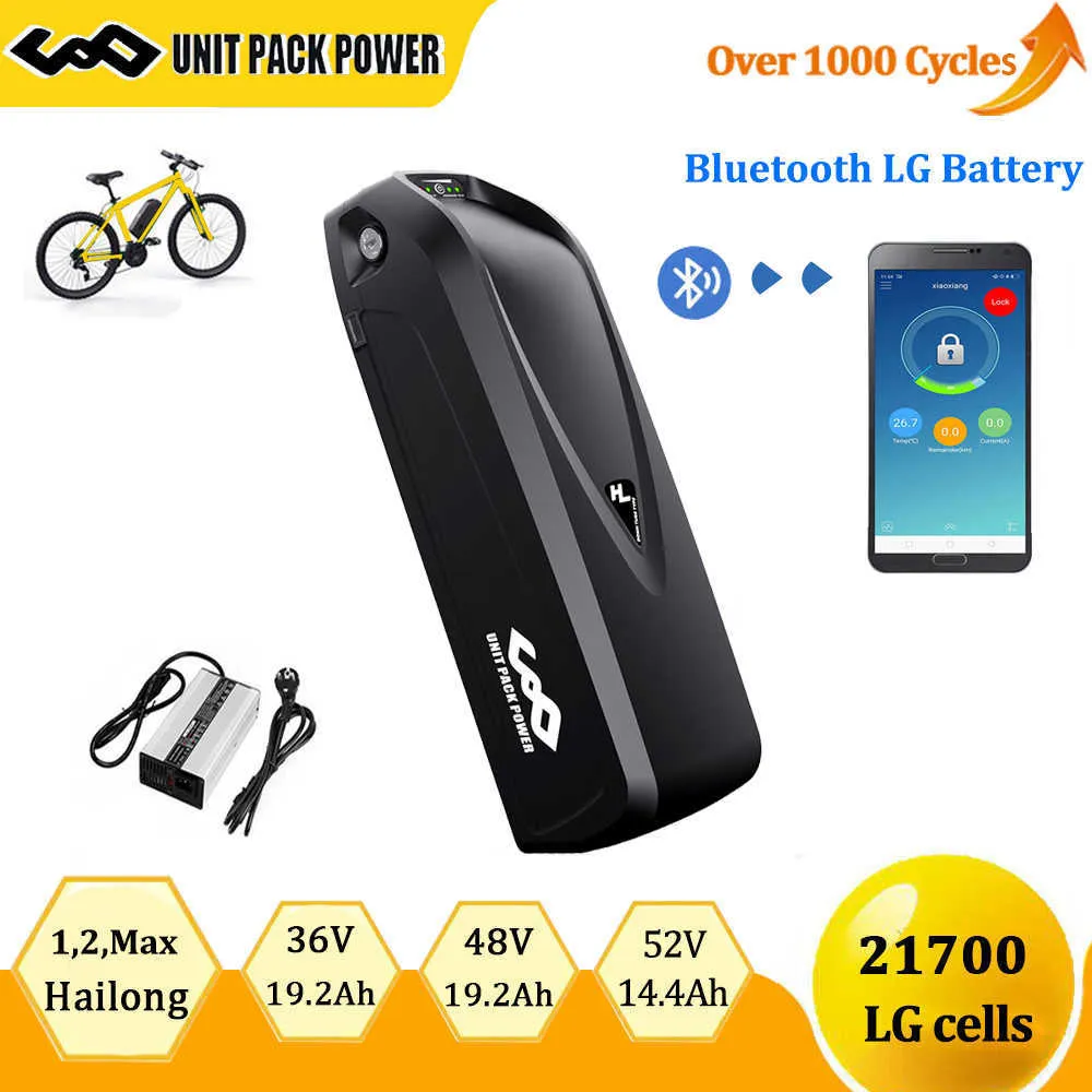 21700 LG cellules Bluetooth Hailong Ebike batterie 36 V 48 V 52 V batterie de vélo électrique pour Bafang 350 W 500 W 750 W 1000 W 1500 W