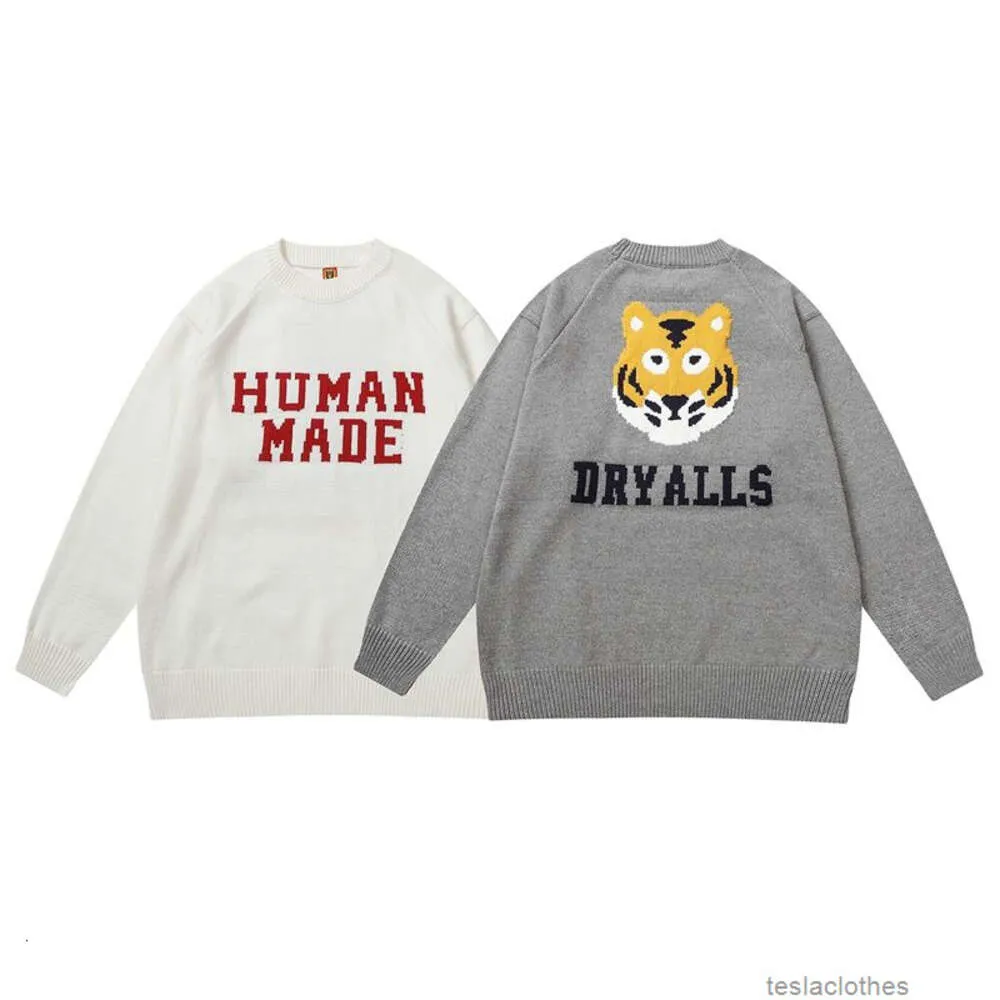 Designer tröjor mode casual klädhuvtröjor humanade tiger huvud tröja stickad kreativ rolig löst fit par slitage nackens topp mode