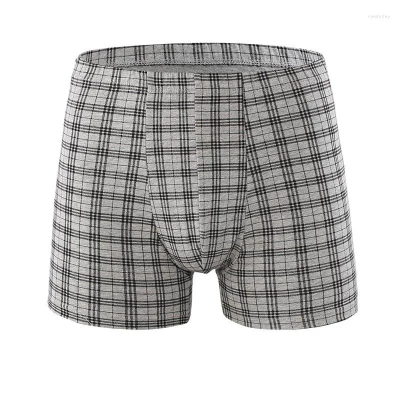 Underpants 3PCS/Set Mens Plaid Boxer Shorts Quality Underwear Lot Pack Top Cotton Large Plus Size XL-4XL 5XL 6XL