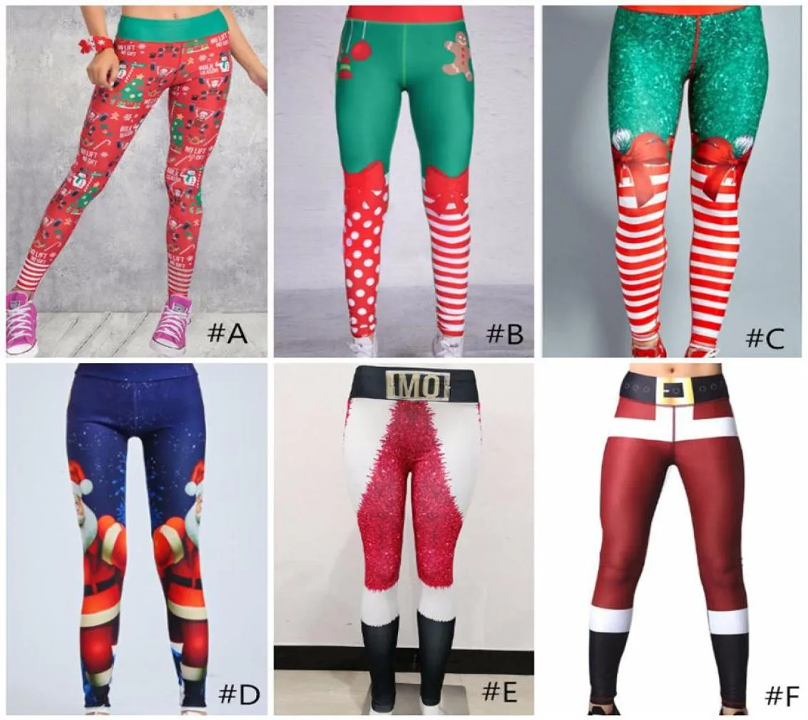 Mulher natal 3d impresso dos desenhos animados leggings menina apertado magro leggings elásticos de fitness calças de natal esportes calças de yoga 218s3336690