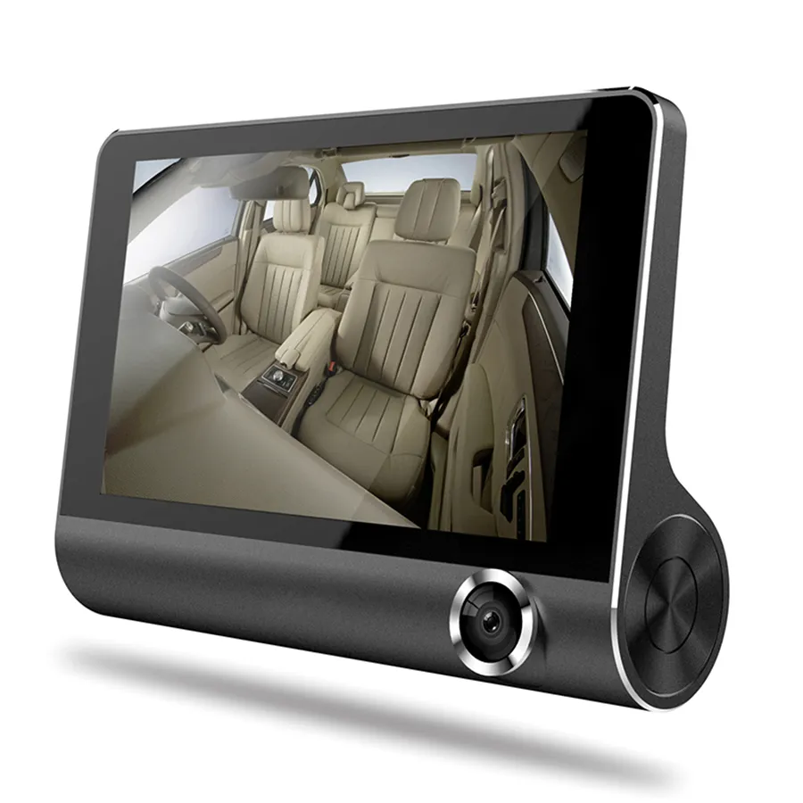 Dashcam Car DVR 4インチフルHD 1080p 3レンズオートビデオレコーダー170カメラパーキング監視ナイトビジョンカムコーダー