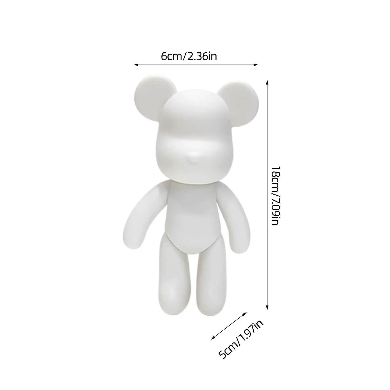 Handmade Fluid Bear Sculpture Teddy Bear Craft DIY Painting Of Violence Bear  With White Body Perfect For Home Room Decor From Mhck, $6.89