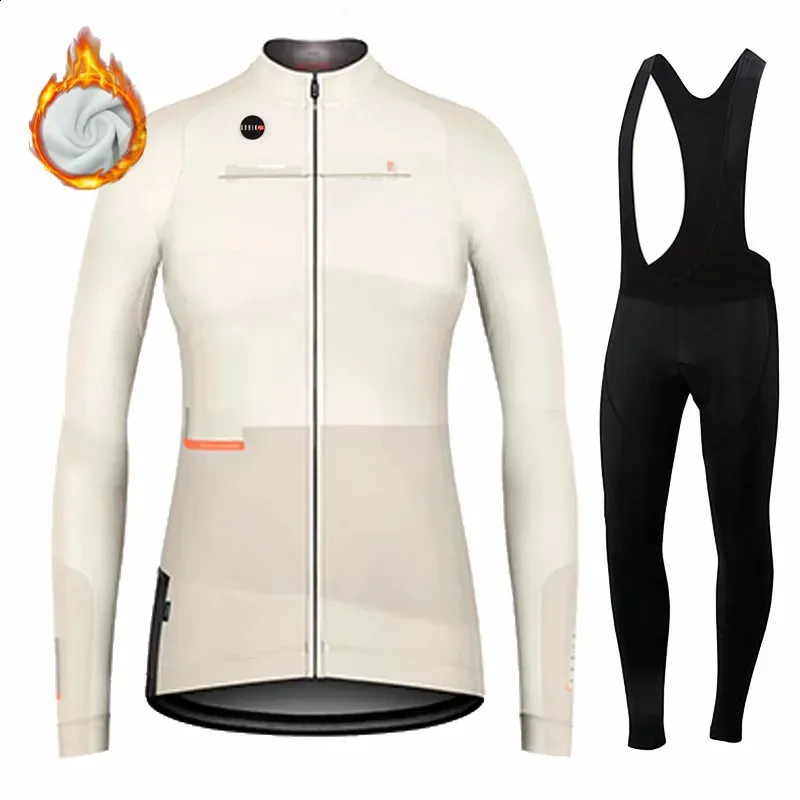 Cykeltröja Set's Long Sleeve Set 2023 Wool Thermal Clothing for Mountain Bike Racing Winter Women Cykel 231118